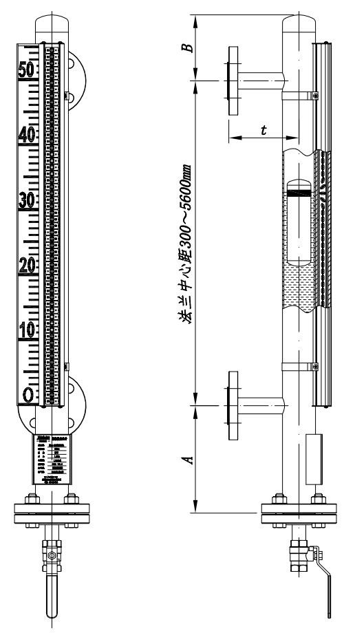 Flap-11S經(jīng)濟(jì)型磁翻板液位計(jì)尺寸