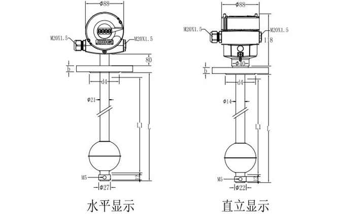 浮球液位計的技術參數和規格