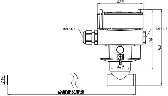 干簧管遠傳變送器的尺寸圖